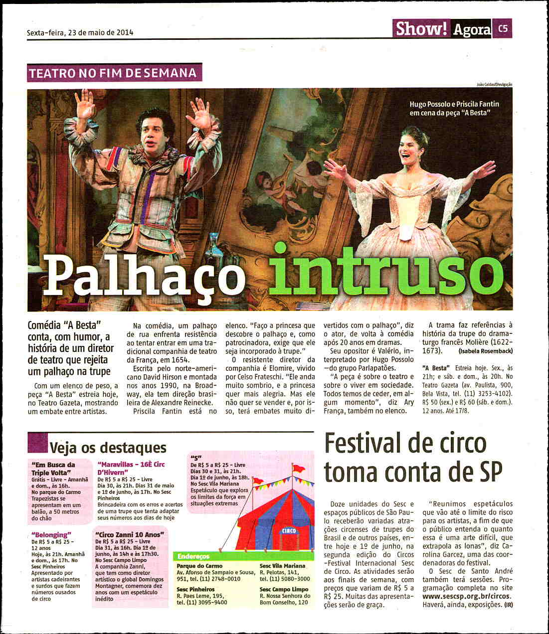 Festival de Circo toma conta de SP - Agora São Paulo - 23/05/2014